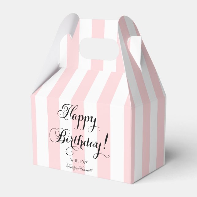 Elegant Happy Birthday Favor Boxes (Front Side)