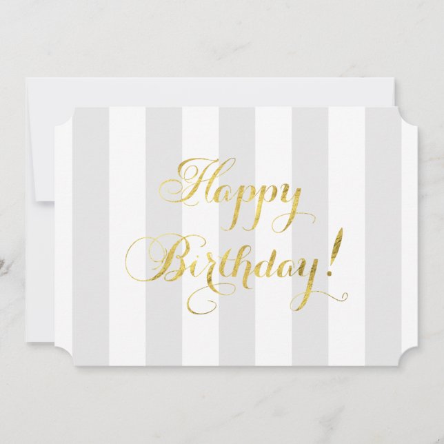 Elegant Happy Birthday / Gold Foil Card (Front)