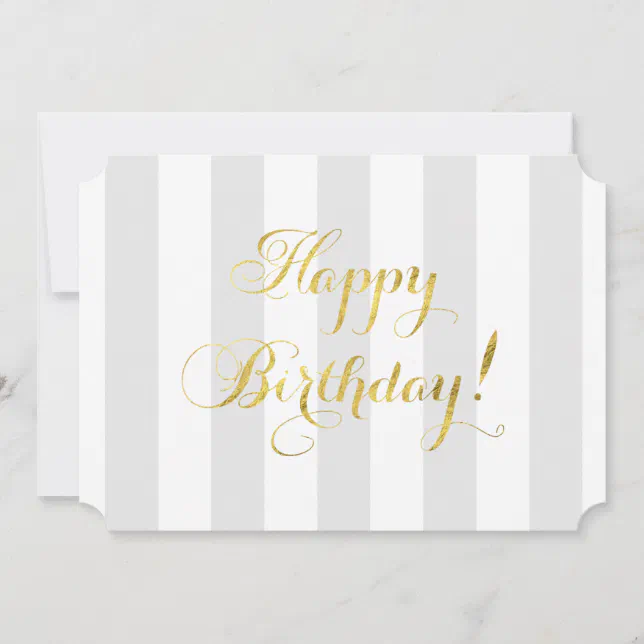 Elegant Happy Birthday / Gold Foil Card | Zazzle