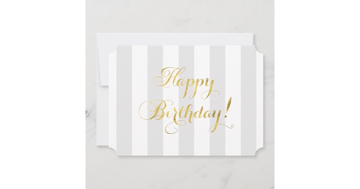 Elegant Happy Birthday / Gold Foil Card | Zazzle