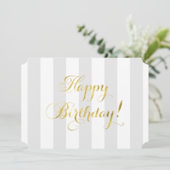 Elegant Happy Birthday / Gold Foil Card | Zazzle