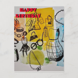 Elegant Happy Birthday Postcard