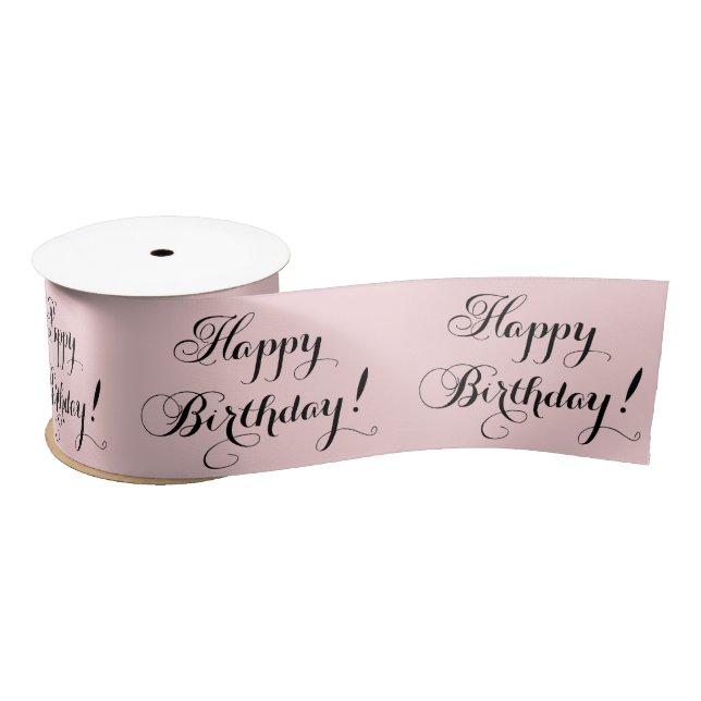 Elegant Happy Birthday Satin Ribbon (Spool)