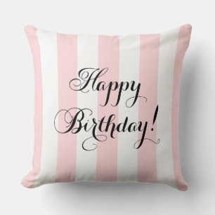Elegant Happy Birthday Throw Pillow