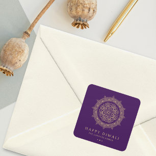 Elegant Happy Diwali Square Sticker