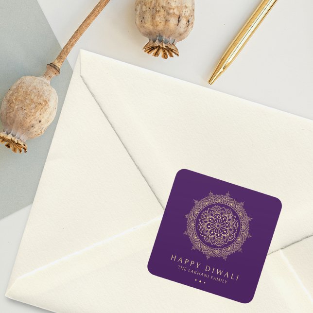 Elegant Happy Diwali  Square Sticker (Creator Uploaded)