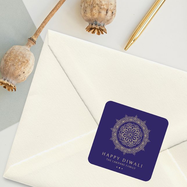 Elegant Happy Diwali  Square Sticker (Creator Uploaded)