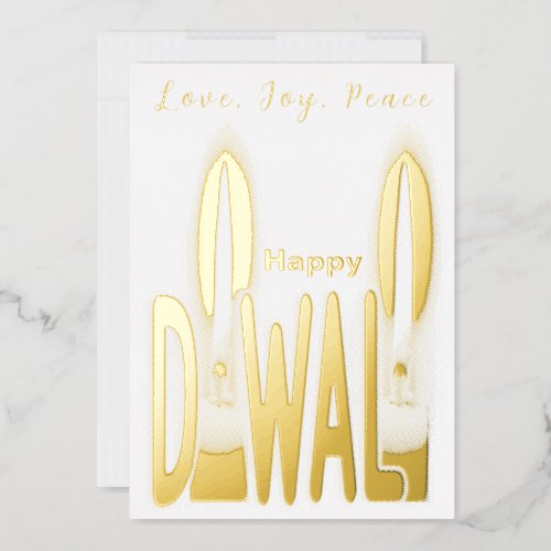 Elegant Happy Diwali Stars Gold Foil Shiny Card