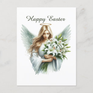 Elegant Happy Easter Angel  Holiday Postcard