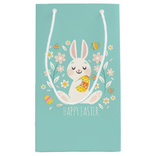 Elegant Happy Easter Bunny Gift Bag