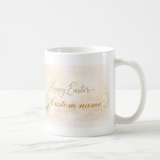 Elegant Happy Easter Mug – customizable  (Right)
