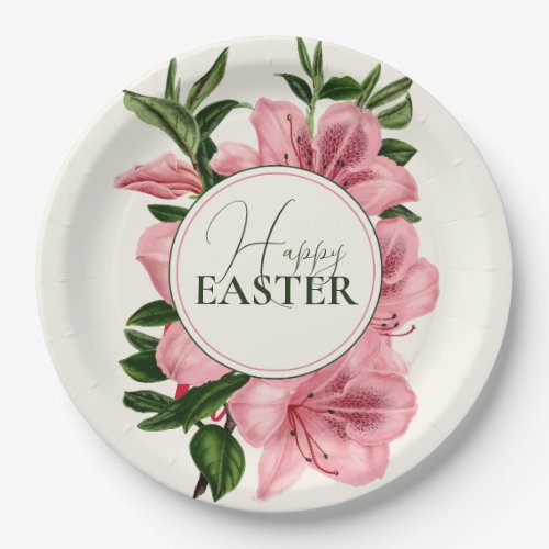 Elegant Happy Easter Paper Plates