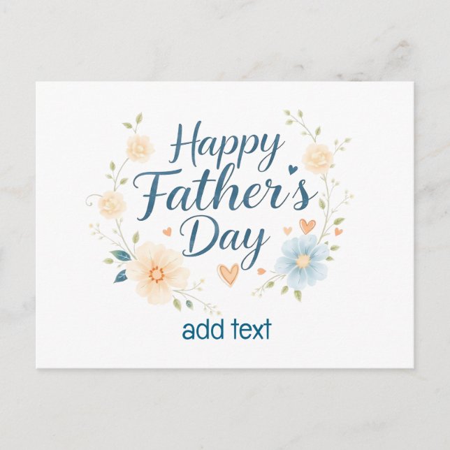 Elegant Happy Father's Day Card with Custom Name – (Front)