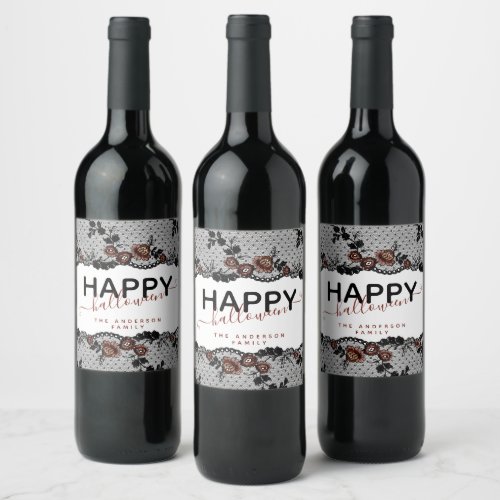Elegant Happy Halloween from the Family Name Wine Label