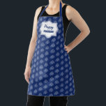 Elegant Happy Hanukkah Blue Menorah Pattern Apron<br><div class="desc">Quality Hanukkah aprons for you to customize with your special holiday message.</div>