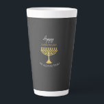 Elegant Happy Hanukkah Golden Menorah Latte Mug<br><div class="desc">Digital Art by Liliumdes.
Customize it with your details.</div>
