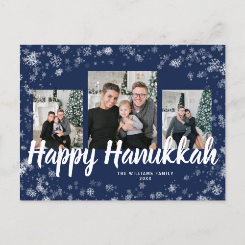 Elegant Happy Hanukkah Postcard