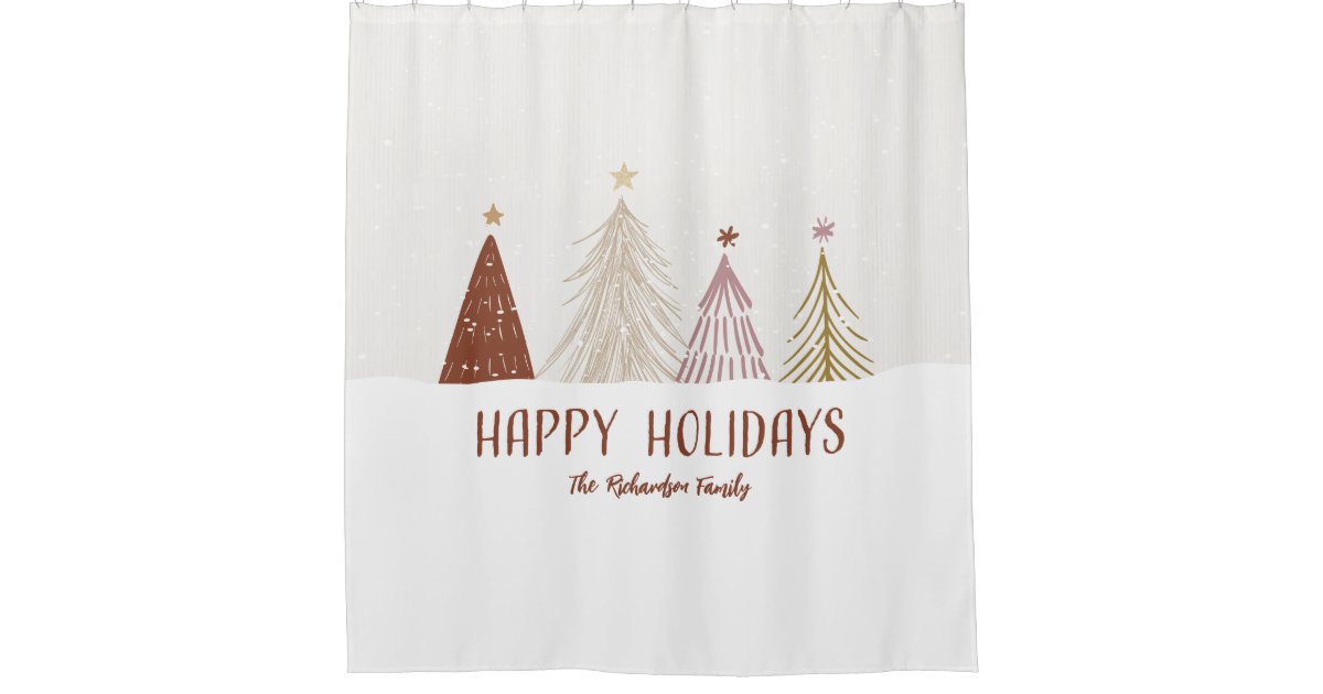 Modern Festive Black White Christmas Tree Pattern Bath Towel Set, Zazzle  in 2023