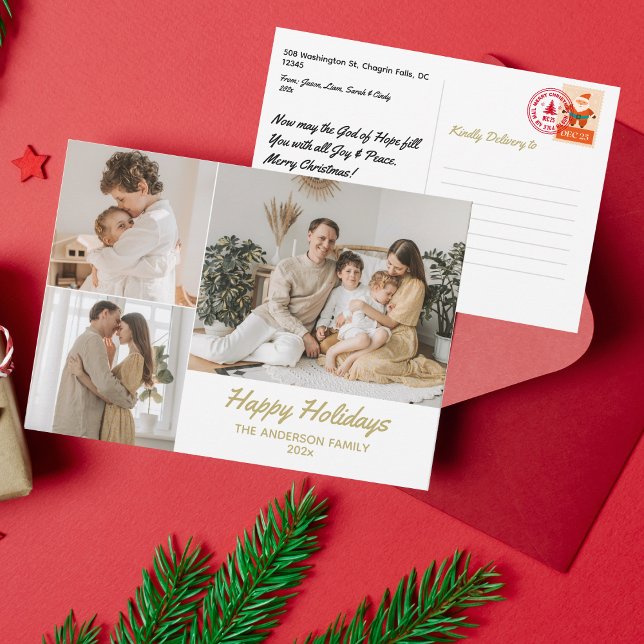 Elegant Happy Holidays Photo Christmas Card (Creator Uploaded)