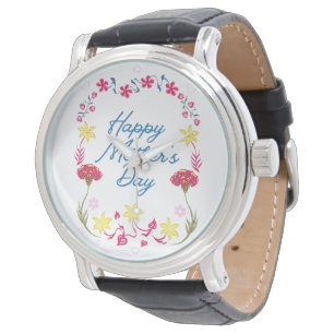 Elegant Happy Mother’s Day Floral Art Watch