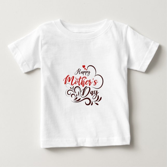 Elegant Happy Mother’s Day Floral Heart Tee (Front)