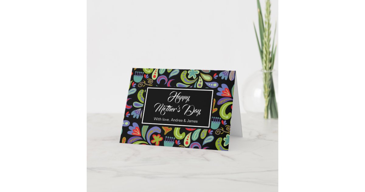 Elegant Happy Mothers Day Personalized Card Zazzle