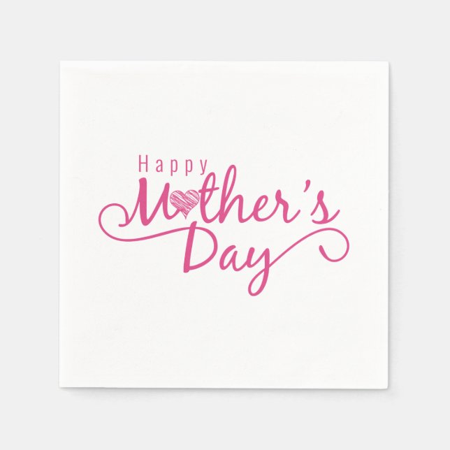Elegant Happy Mother's Day Calligraphy | Napkin (Front)