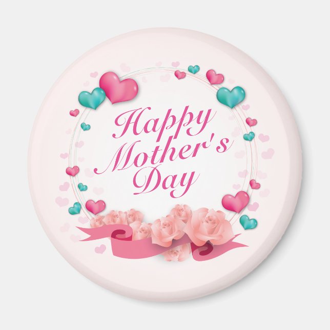 Elegant Happy Mother's Day Candy Hearts Magnet (Front)