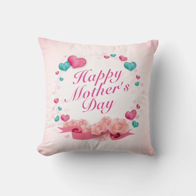 Elegant Happy Mother's Day Candy Hearts | Pillow (Front)