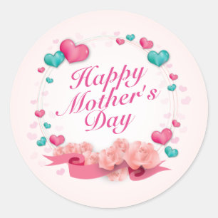 Elegant Happy Mother's Day Candy Hearts Sticker