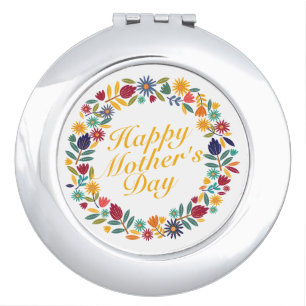 Elegant Happy Mother's Day Floral   Compact Mirror