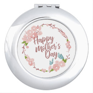 Elegant Happy Mother's Day Floral   Compact Mirror