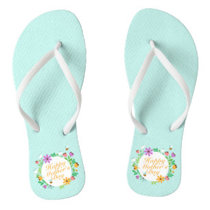 Elegant Happy Mother's Day Floral   Flip Flops