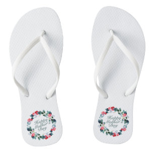 Elegant Happy Mother's Day Floral Flip Flops