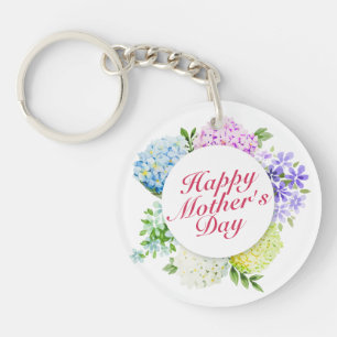 Elegant Happy Mother's Day Floral Frame Keychain