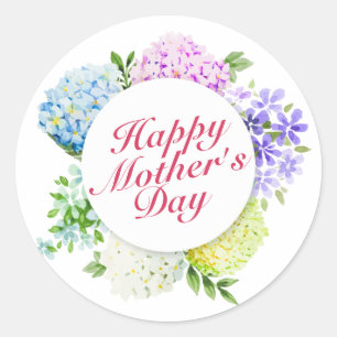 Elegant Happy Mother's Day Floral Frame Sticker