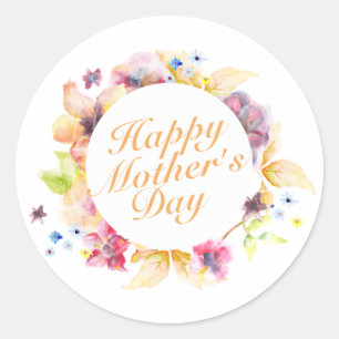 Elegant Happy Mother's Day Floral Frame Sticker