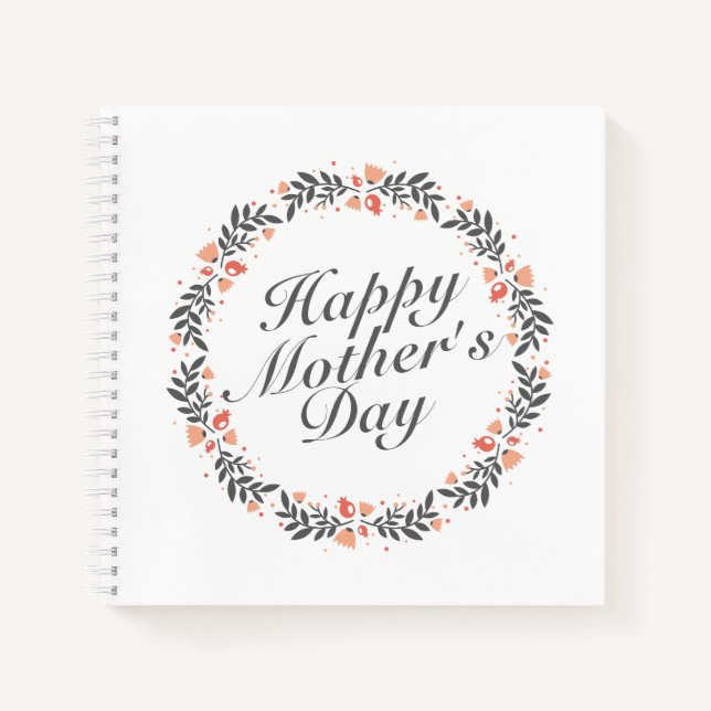 Elegant Happy Mother's Day Floral | Guestbook Notebook (Front)
