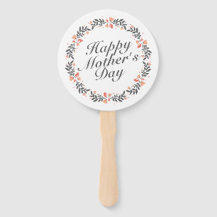 Elegant Happy Mother's Day Floral Hand Fan