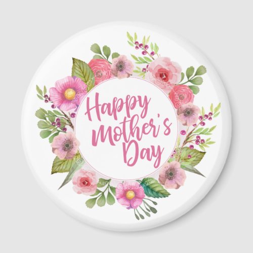 Elegant Happy Mothers Day Floral  Magnet