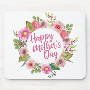Elegant Happy Mother's Day Floral   Mousepad