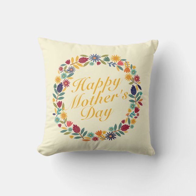 Elegant Happy Mother's Day Floral Spring | Pillow (Front)