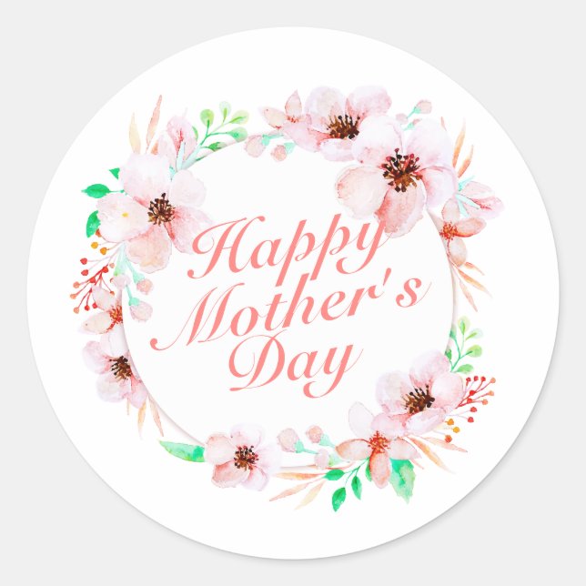 Elegant Happy Mother's Day Floral | Sticker Seal (Front)
