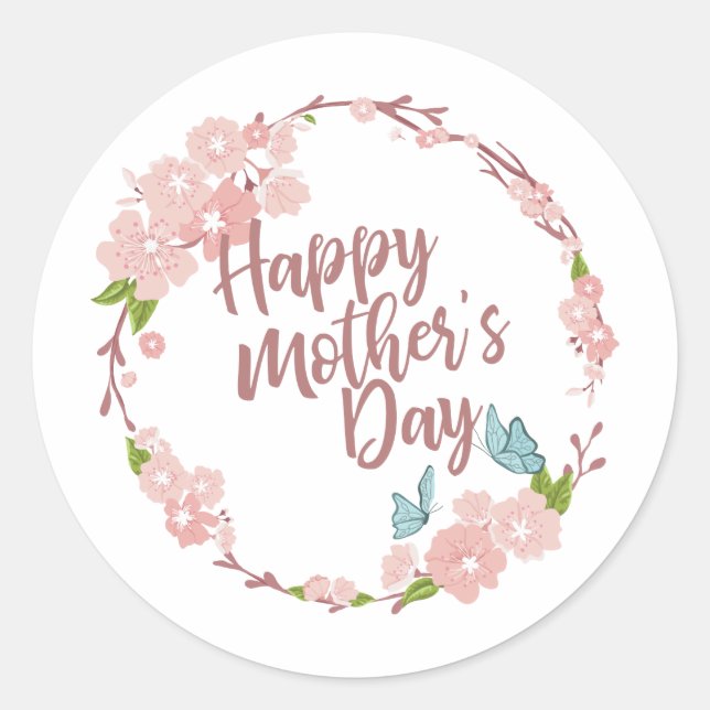 Elegant Happy Mother's Day Floral | Sticker Seal (Front)