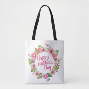 Elegant Happy Mother's Day Floral Tote Bag