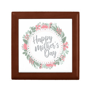 Elegant Happy Mother's Day Floral Wreath Gift Box