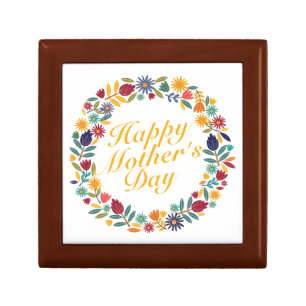 Elegant Happy Mother's Day Floral Wreath Gift Box
