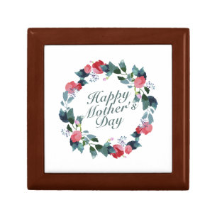 Elegant Happy Mother's Day Floral Wreath Gift Box