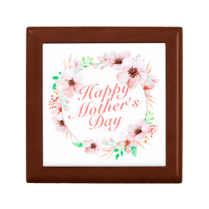 Elegant Happy Mother's Day Floral Wreath Gift Box
