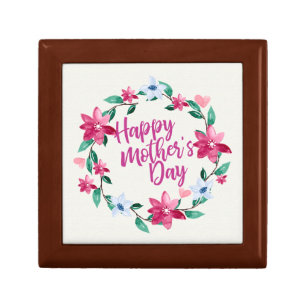 Elegant Happy Mother's Day Floral Wreath Gift Box